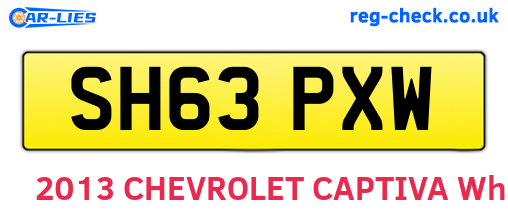 SH63PXW are the vehicle registration plates.