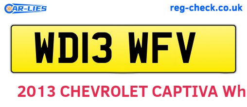 WD13WFV are the vehicle registration plates.