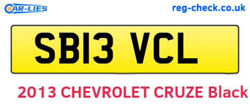 SB13VCL are the vehicle registration plates.
