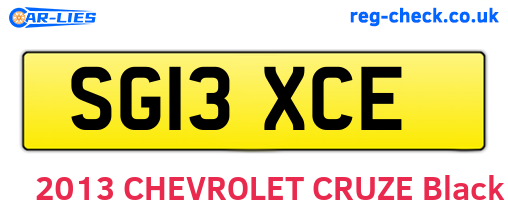 SG13XCE are the vehicle registration plates.