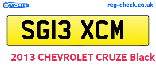 SG13XCM are the vehicle registration plates.