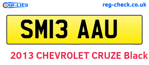SM13AAU are the vehicle registration plates.