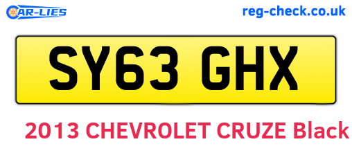 SY63GHX are the vehicle registration plates.