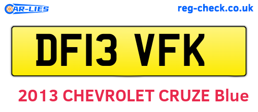 DF13VFK are the vehicle registration plates.