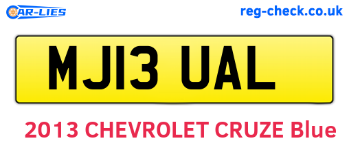 MJ13UAL are the vehicle registration plates.