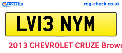 LV13NYM are the vehicle registration plates.