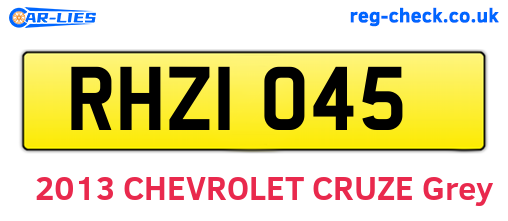 RHZ1045 are the vehicle registration plates.