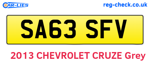 SA63SFV are the vehicle registration plates.