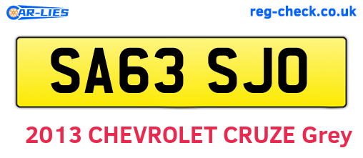 SA63SJO are the vehicle registration plates.