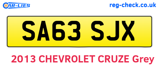 SA63SJX are the vehicle registration plates.