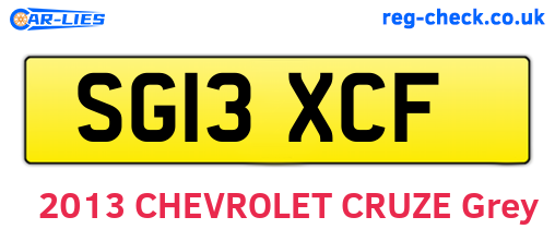 SG13XCF are the vehicle registration plates.