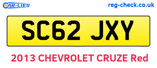 SC62JXY are the vehicle registration plates.