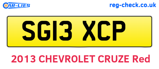 SG13XCP are the vehicle registration plates.