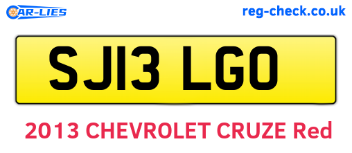 SJ13LGO are the vehicle registration plates.