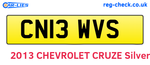CN13WVS are the vehicle registration plates.
