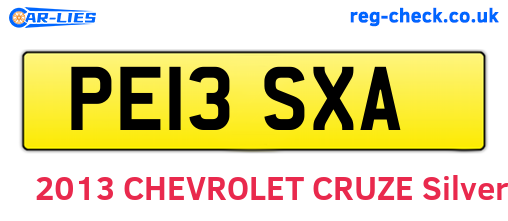 PE13SXA are the vehicle registration plates.