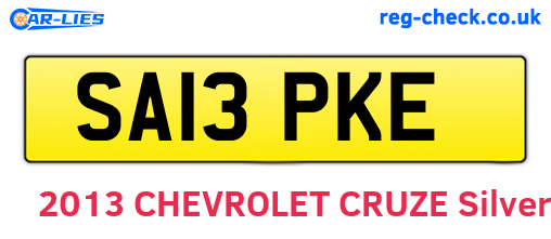 SA13PKE are the vehicle registration plates.