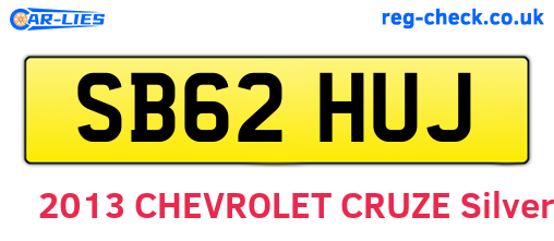 SB62HUJ are the vehicle registration plates.