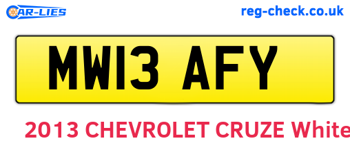 MW13AFY are the vehicle registration plates.
