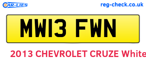 MW13FWN are the vehicle registration plates.