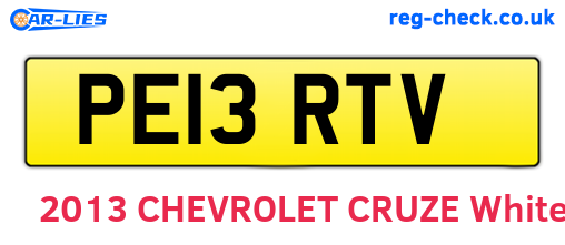 PE13RTV are the vehicle registration plates.