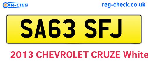 SA63SFJ are the vehicle registration plates.