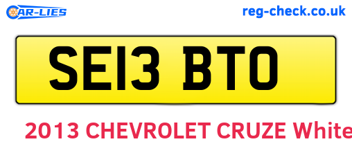 SE13BTO are the vehicle registration plates.