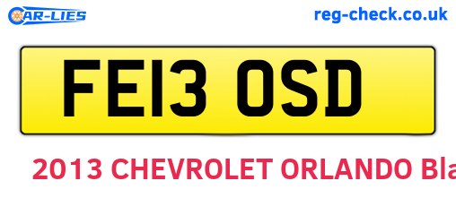 FE13OSD are the vehicle registration plates.