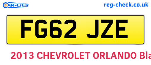 FG62JZE are the vehicle registration plates.