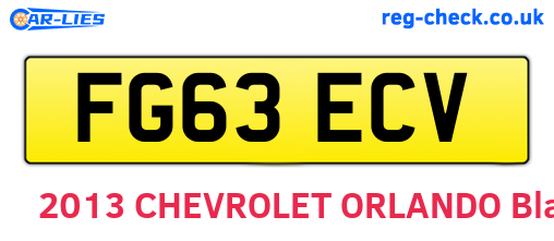 FG63ECV are the vehicle registration plates.