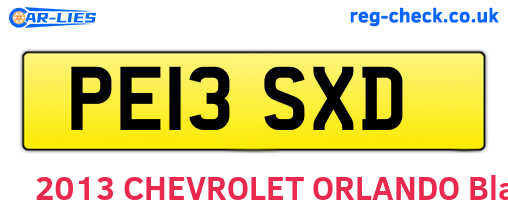 PE13SXD are the vehicle registration plates.