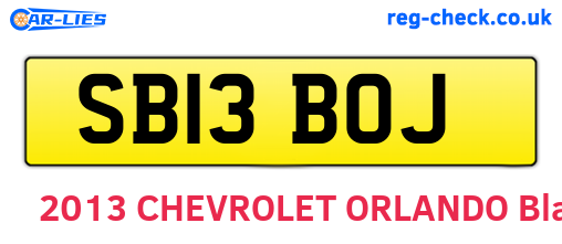 SB13BOJ are the vehicle registration plates.
