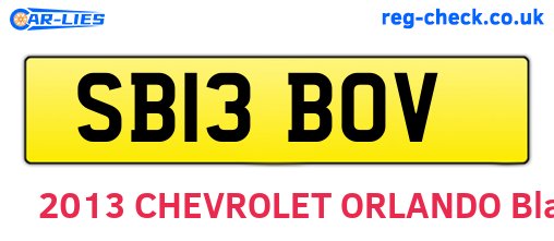 SB13BOV are the vehicle registration plates.