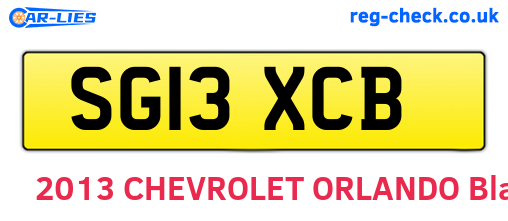 SG13XCB are the vehicle registration plates.