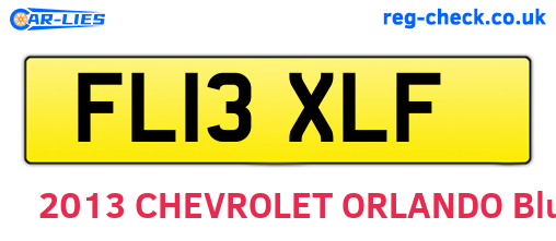FL13XLF are the vehicle registration plates.