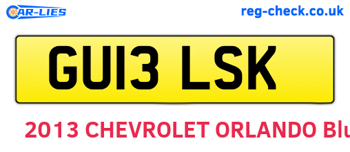 GU13LSK are the vehicle registration plates.