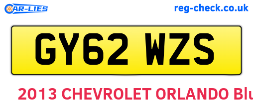 GY62WZS are the vehicle registration plates.