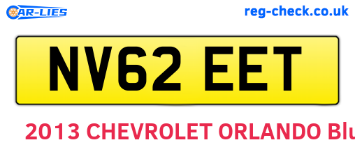 NV62EET are the vehicle registration plates.