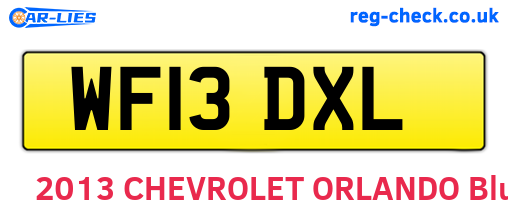 WF13DXL are the vehicle registration plates.