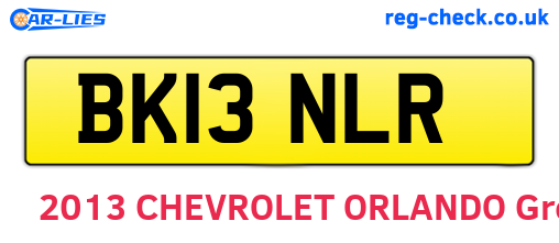BK13NLR are the vehicle registration plates.