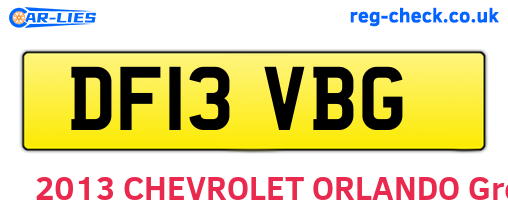 DF13VBG are the vehicle registration plates.