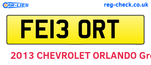 FE13ORT are the vehicle registration plates.