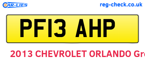 PF13AHP are the vehicle registration plates.