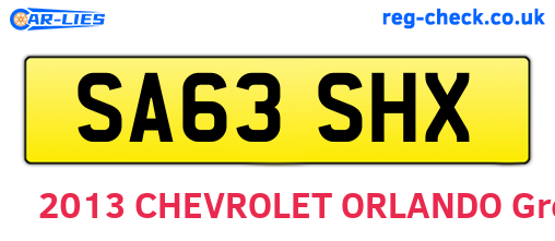 SA63SHX are the vehicle registration plates.