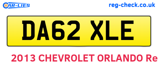 DA62XLE are the vehicle registration plates.