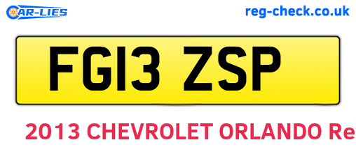 FG13ZSP are the vehicle registration plates.