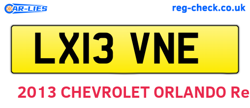 LX13VNE are the vehicle registration plates.