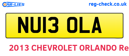 NU13OLA are the vehicle registration plates.