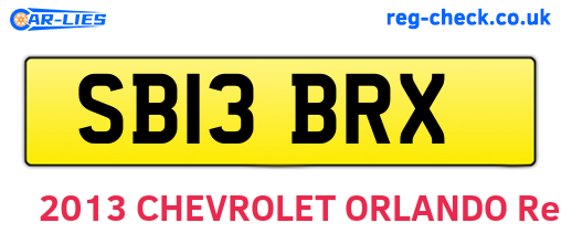 SB13BRX are the vehicle registration plates.