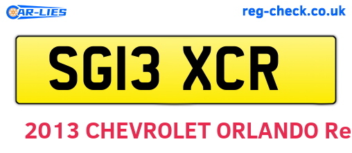 SG13XCR are the vehicle registration plates.